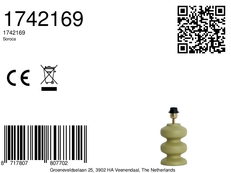 Petit pied de lampe vert Light & Living Soroca – Image 5