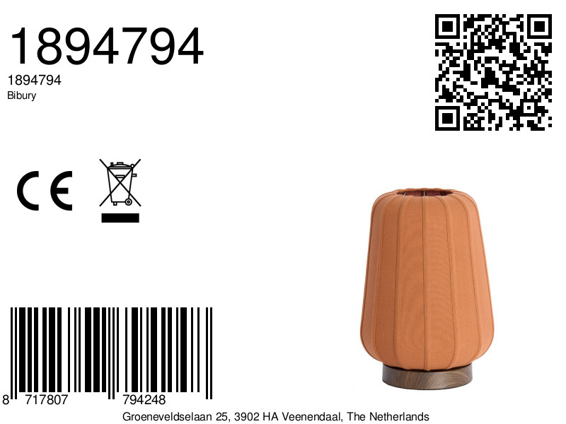 Lampe orange plissée Light & Living Bibury – Image 5