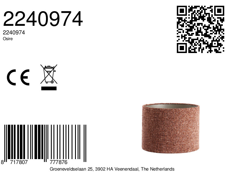 Abat-jour en tissu couleur terracotta Light & Living Osire – Image 7