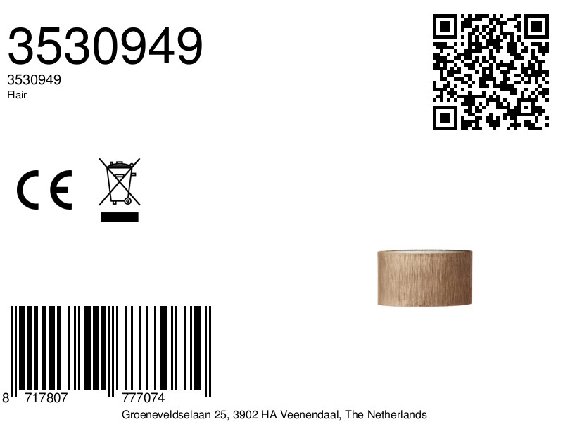 Abat-jour cylindrique doré pour l'ambiance Light & Living Flair – Image 8