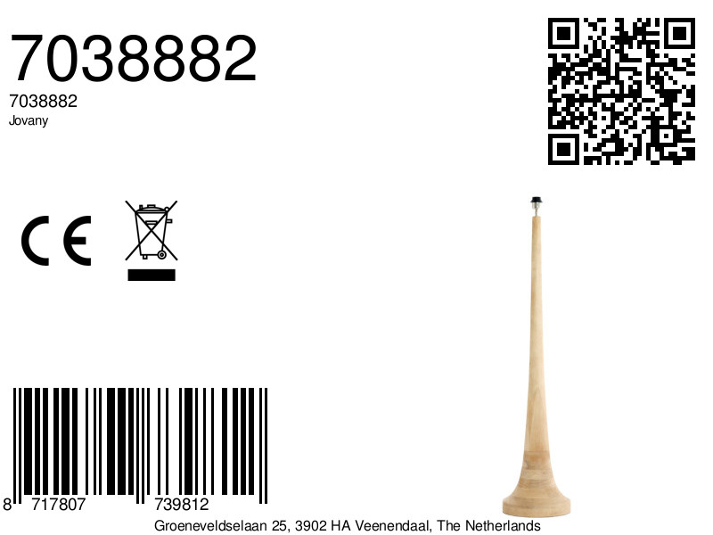 Pied de lampe au design moderne en bois Light & Living Jovany – Image 6