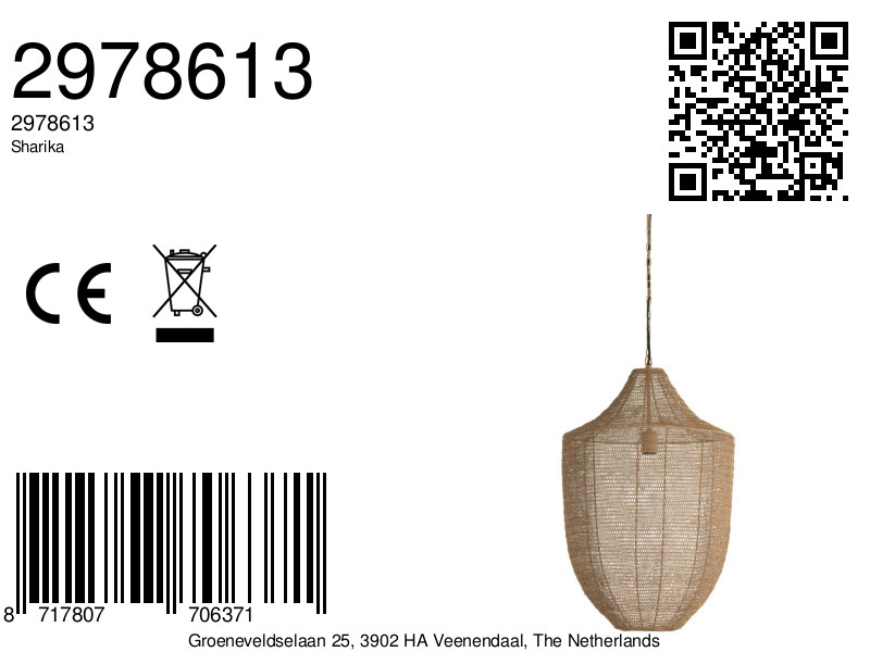 Suspension naturelle à tressage épais Light & Living Sharika – Image 2