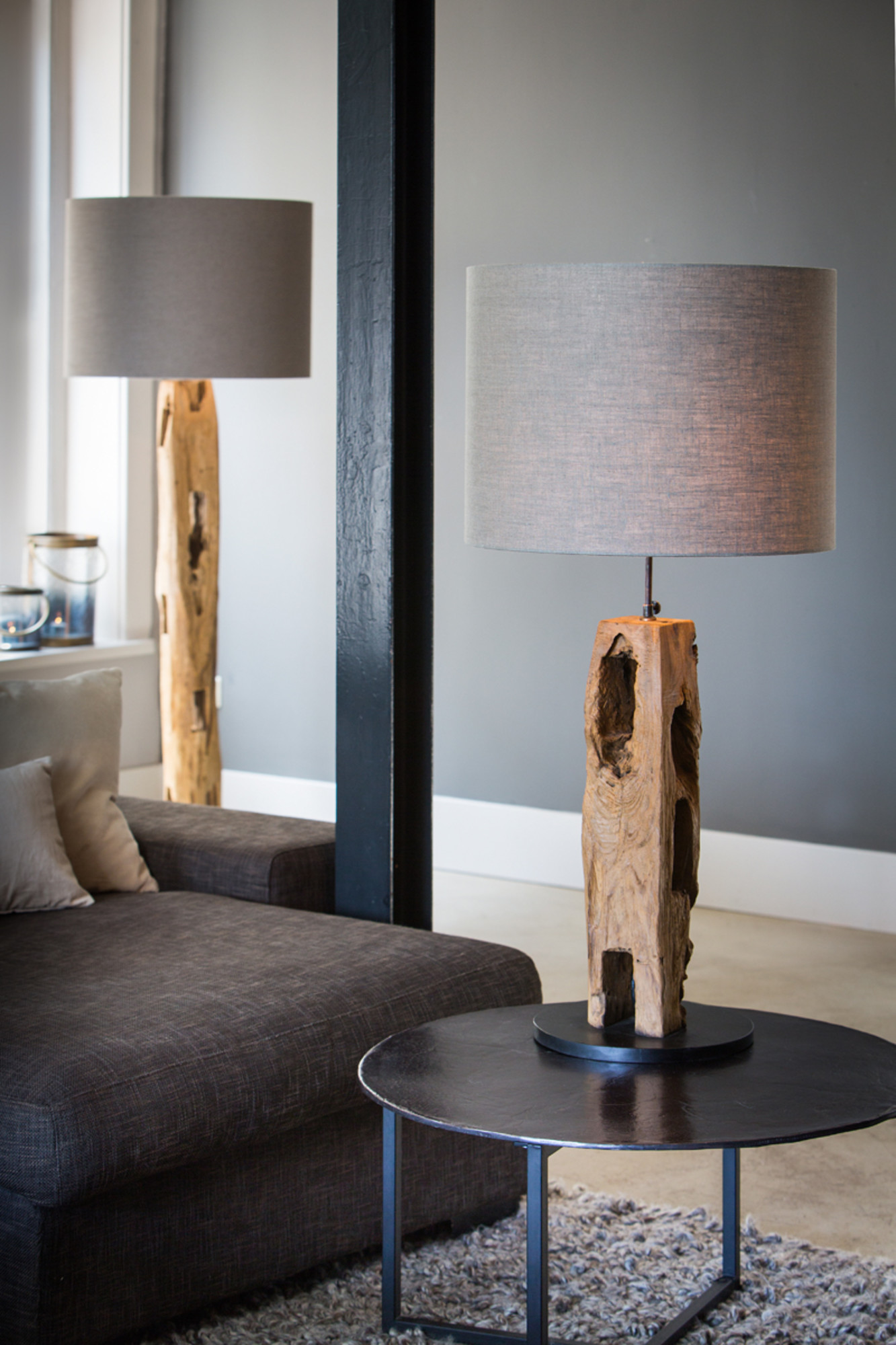 Piedestal de lampe en bois avec apparence naturelle Light & Living Karlovo – Image 4