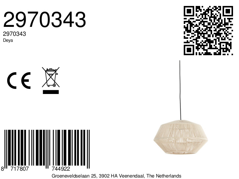 Suspension en fil beige clair Light & Living Deya – Image 8