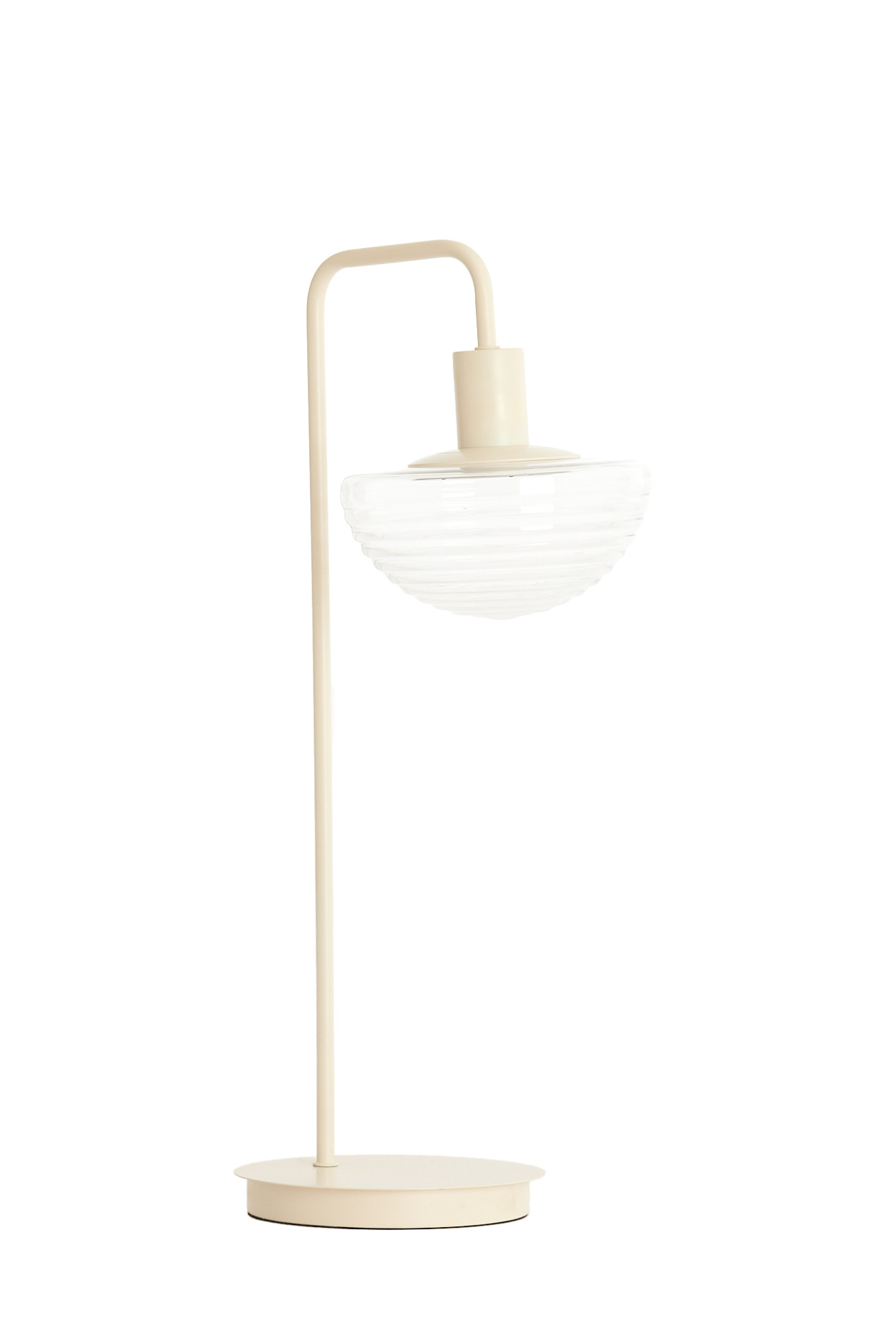 Lampe crème avec abat-jour en verre Light & Living Baylie – Image 2
