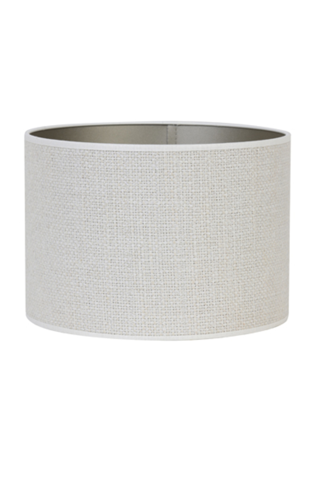Abat-jour en tissu blanc en forme cylindrique Light & Living Saverna – Image 2