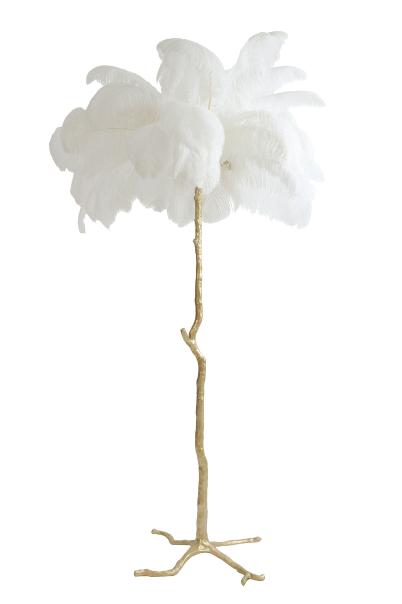 Lampadaire design avec plumes blanches Light & Living Feather – Image 2