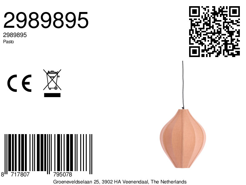 Suspension en lin en forme de goutte Light & Living Pasto – Image 6