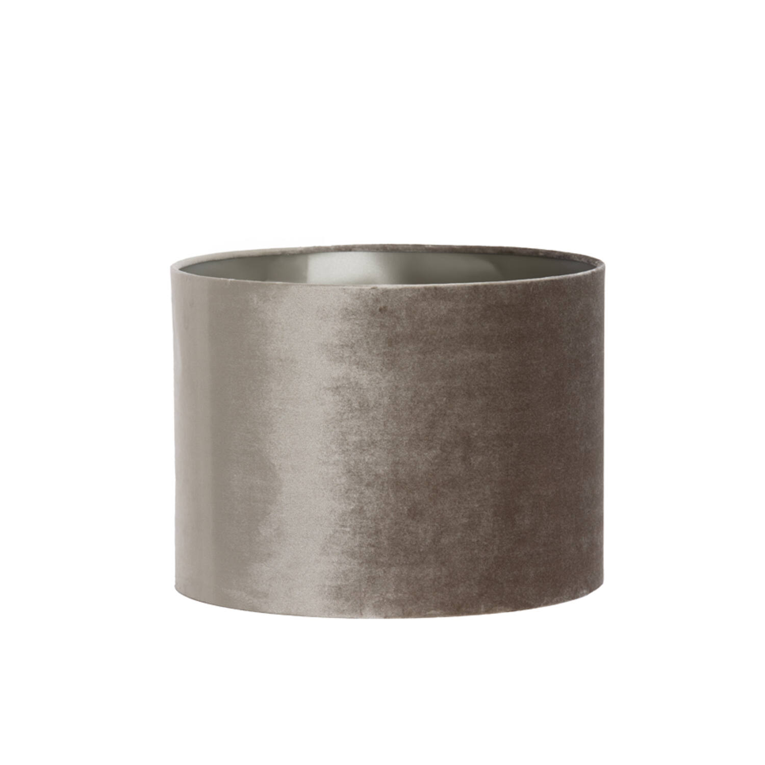 Abat-jour en velours taupe cylindrique Light & Living Palata