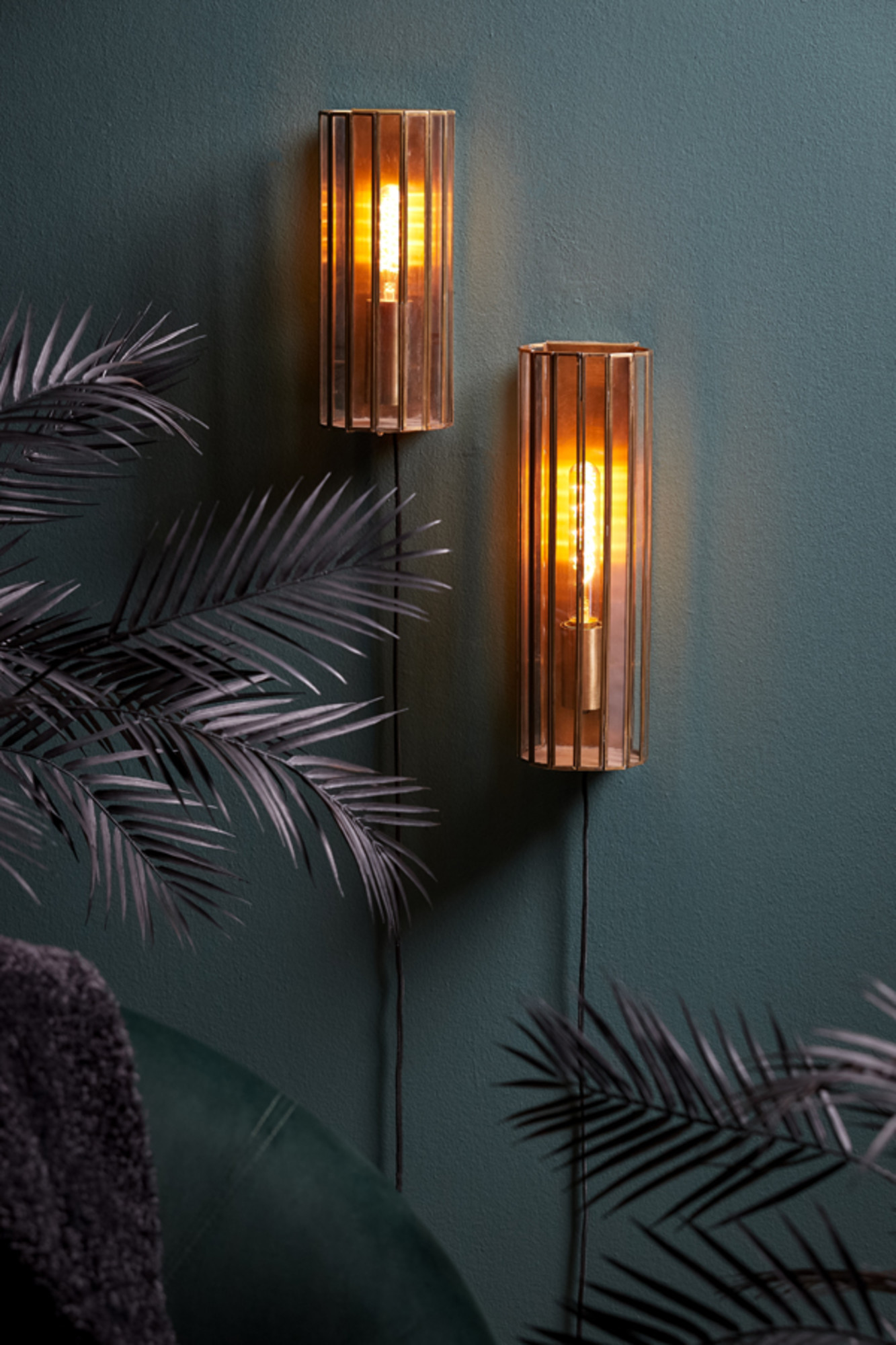 Applique murale en laiton et panneaux en verre Light & Living Stroby – Image 4