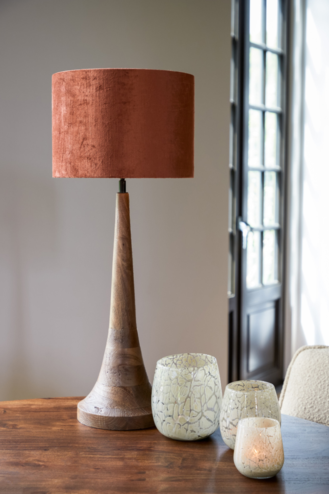 Abat-jour en tissu couleur rouille Light & Living Gemstone – Image 4