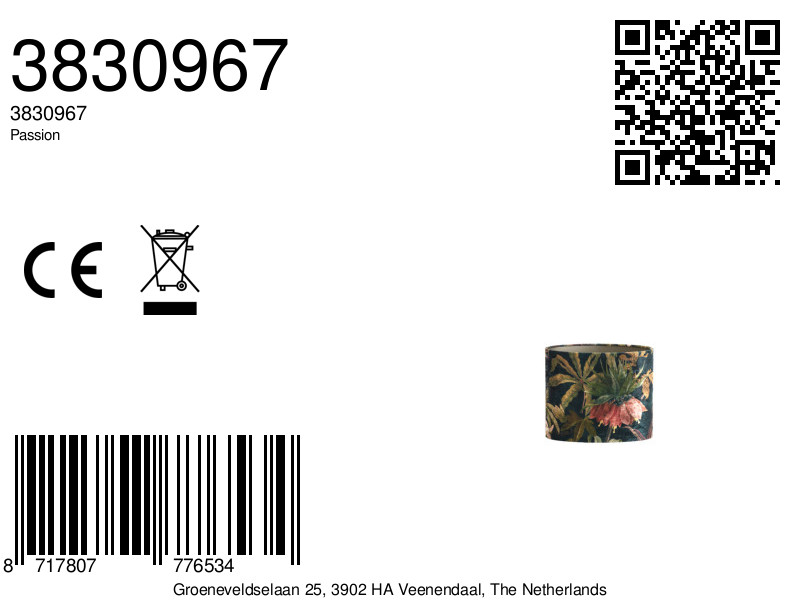 Abat-jour en velours avec imprimé floral Light & Living Passion – Image 8