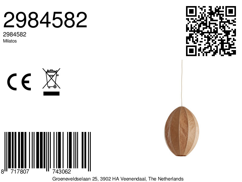 Suspension sphérique en papier Light & Living Milatos – Image 8