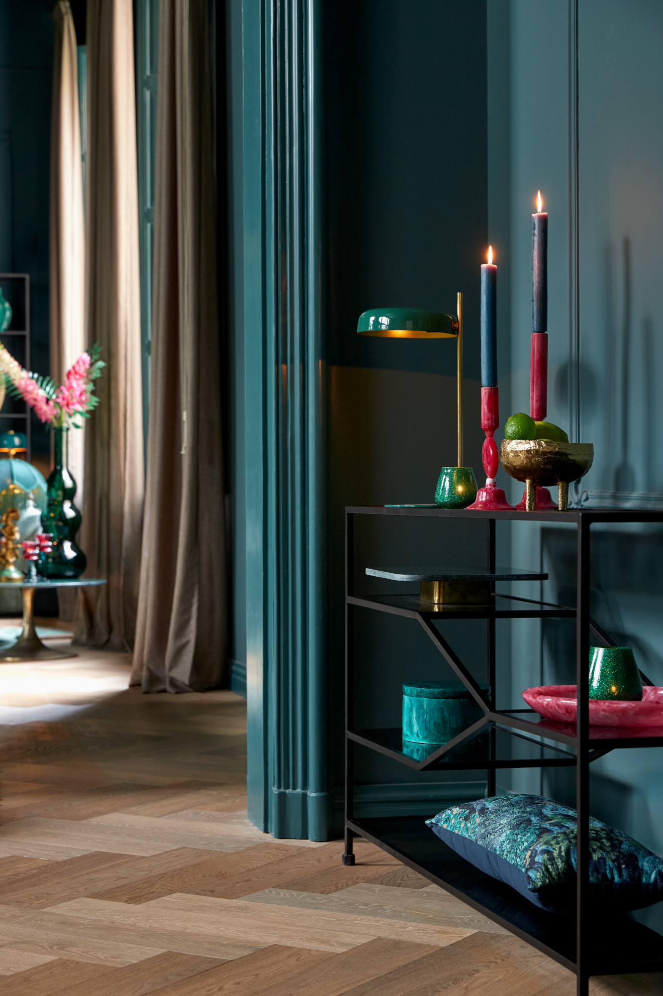 Lampe de bureau verte design rétro Light & Living Maleka – Image 4