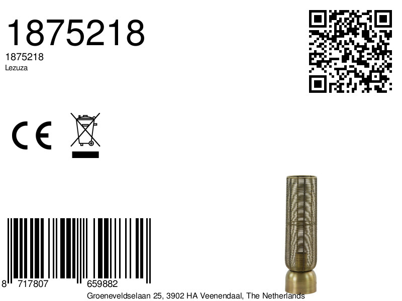 Lampe de table moderne en métal doré filaire Light & Living Lezuza – Image 8