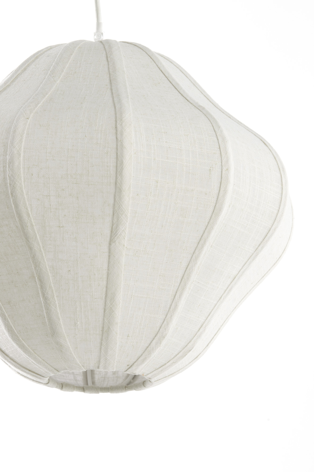Suspension ovale en tissu beige Light & Living Sukau – Image 4