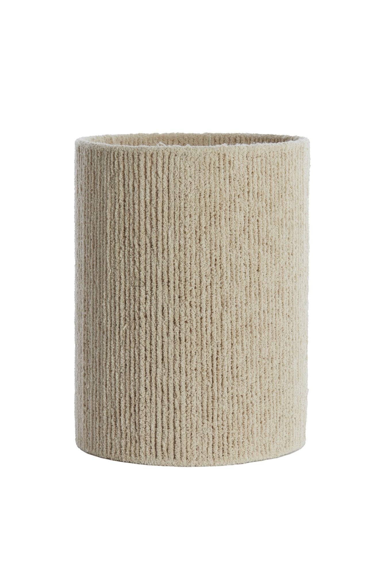 Abat-jour en tissu à rayures beige cylindrique Light & Living Medana – Image 2