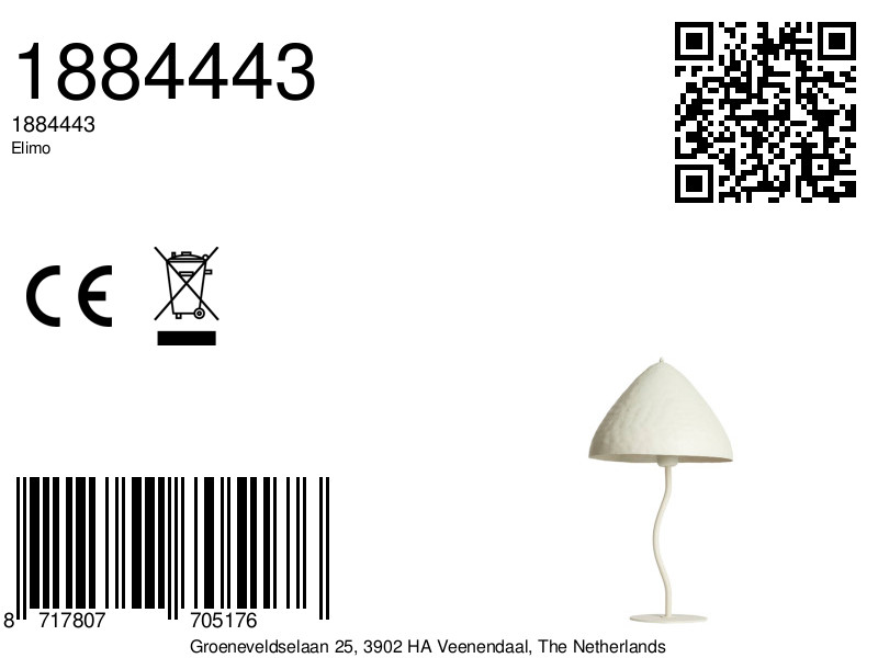 Lampe champignon courbée blanche style japandi Light & Living Elimo – Image 7