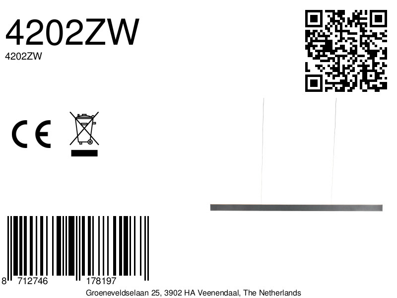 Suspension noire design avec éclairage haut et bas Mexlite BrightLine – Image 11