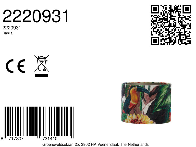 Abat-jour design tropical oiseaux Light & Living Dahlia – Image 9