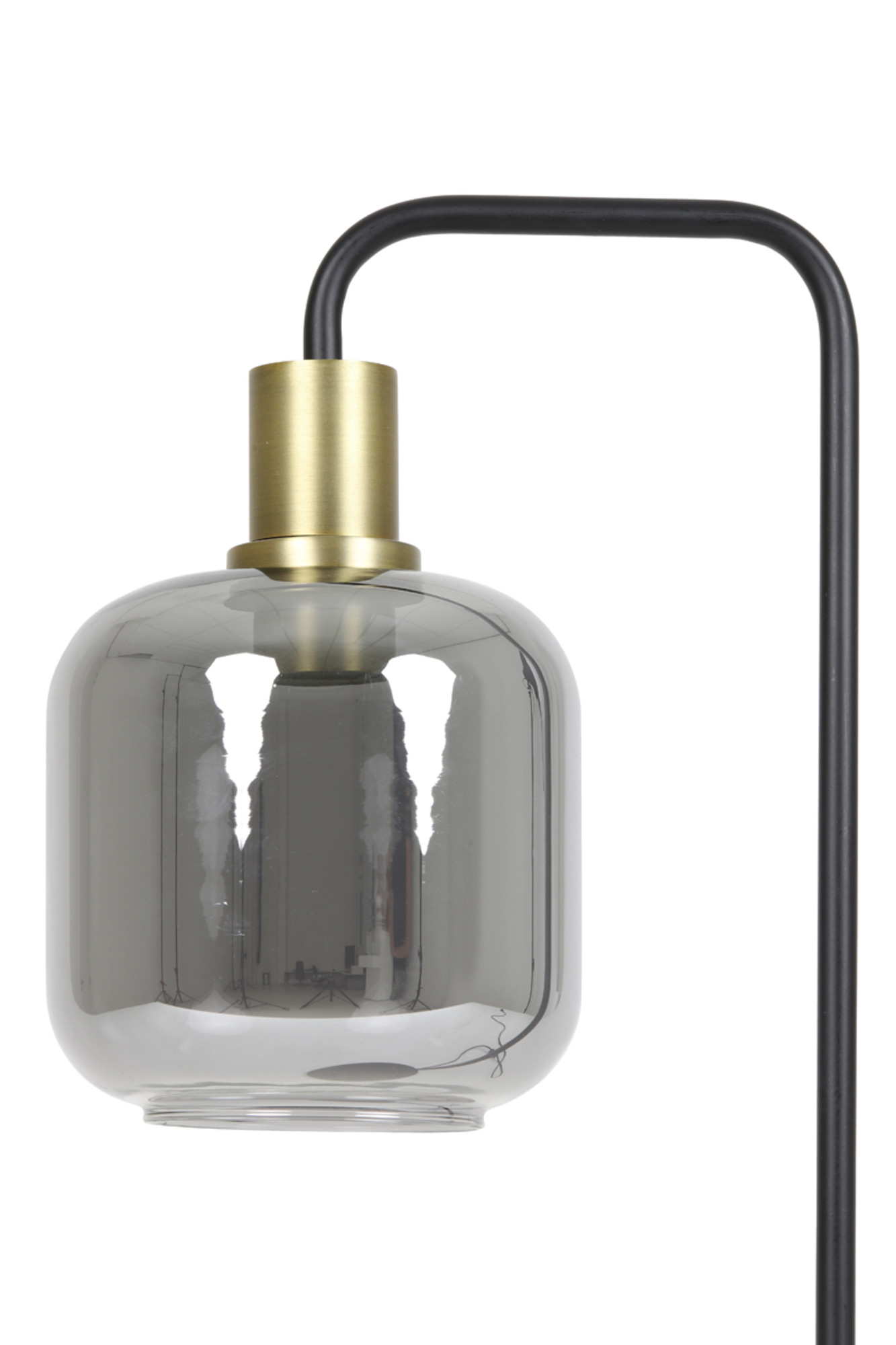 Lampadaire en verre et métal noir Light & Living Lekar – Image 8