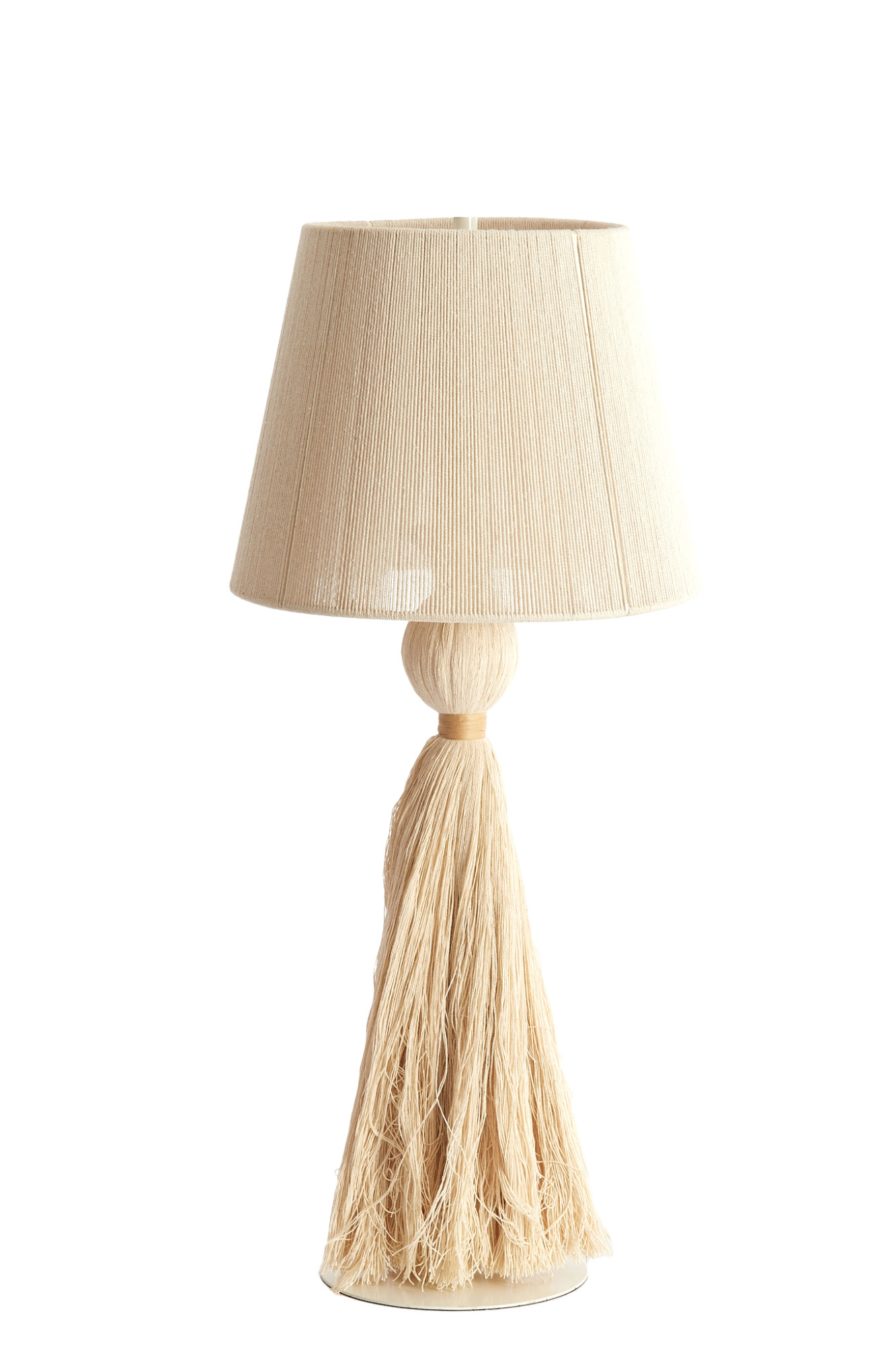 Lampe de table beige avec pompon décoratif Light & Living Espino – Image 2