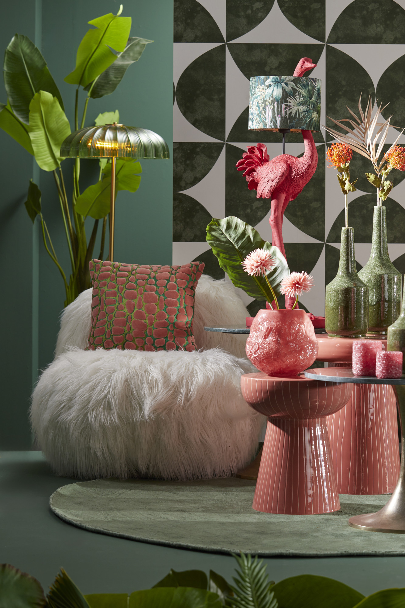 Lampadaire autruche rose Light & Living Ostrich – Image 5