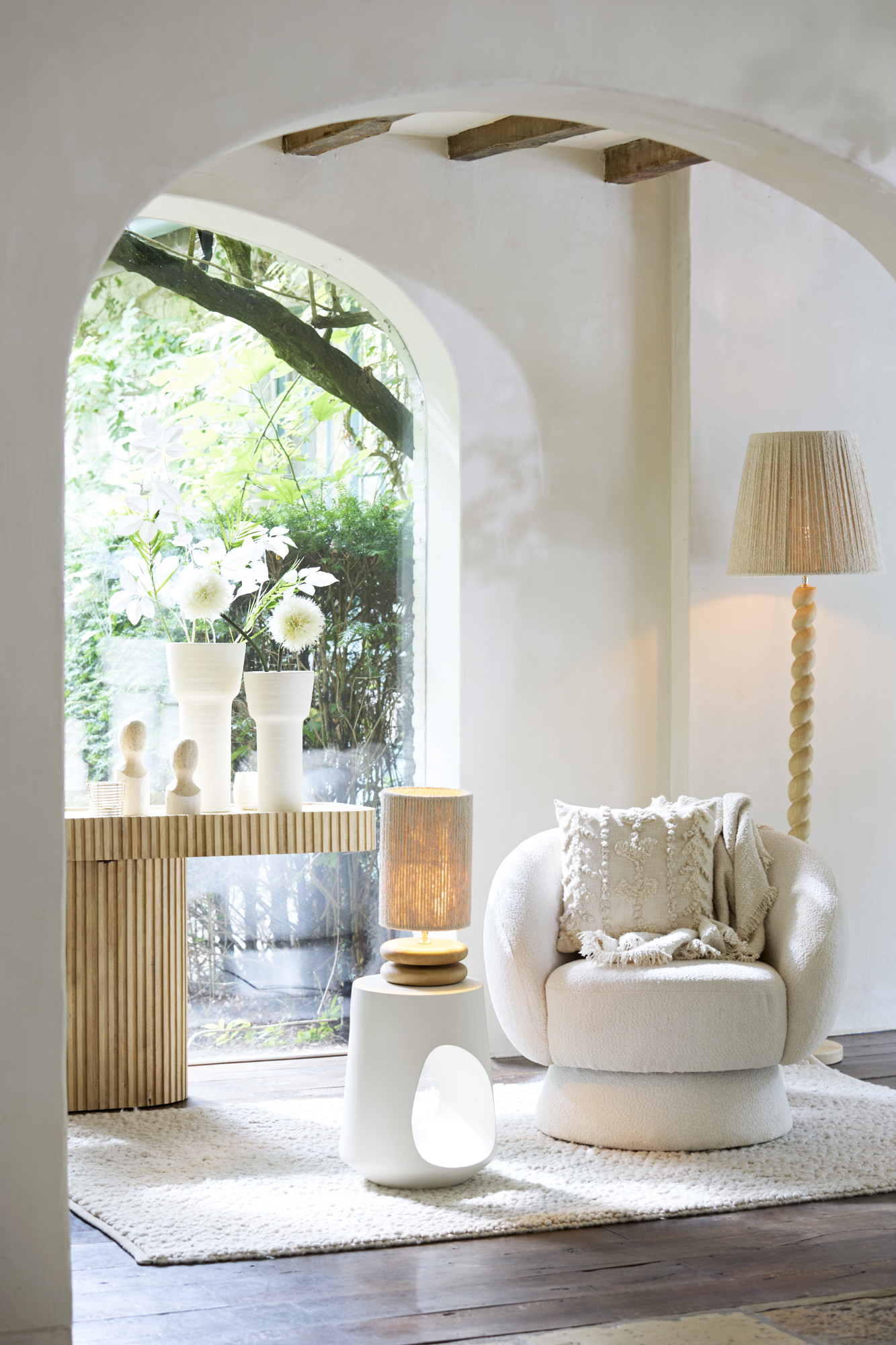 Socle de lampe en bois avec douille de style Light & Living Eboli – Image 4