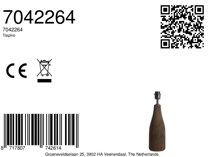 Socle de lampe en bois marron foncé pour un éclairage chaleureux Light & Living Trapino – Image 6