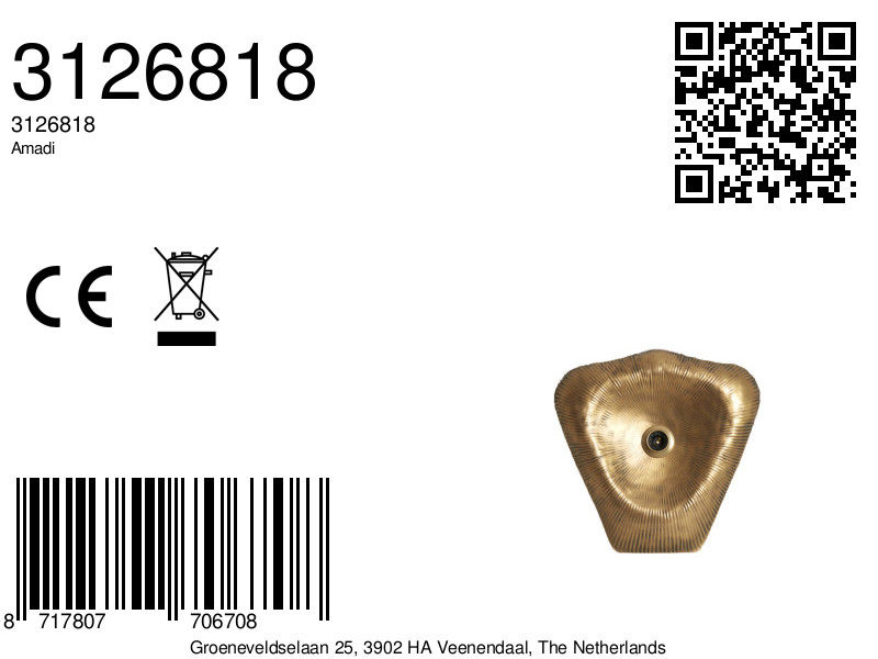 Abat-jour doré au design organique Light & Living Amadi – Image 8