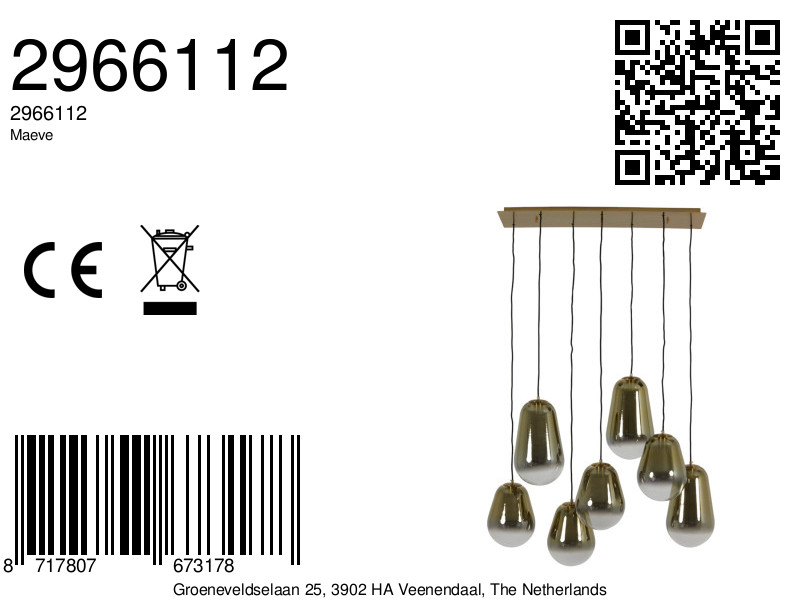 Suspension avec multiples petits abat-jours en verre Light & Living Maeve – Image 9