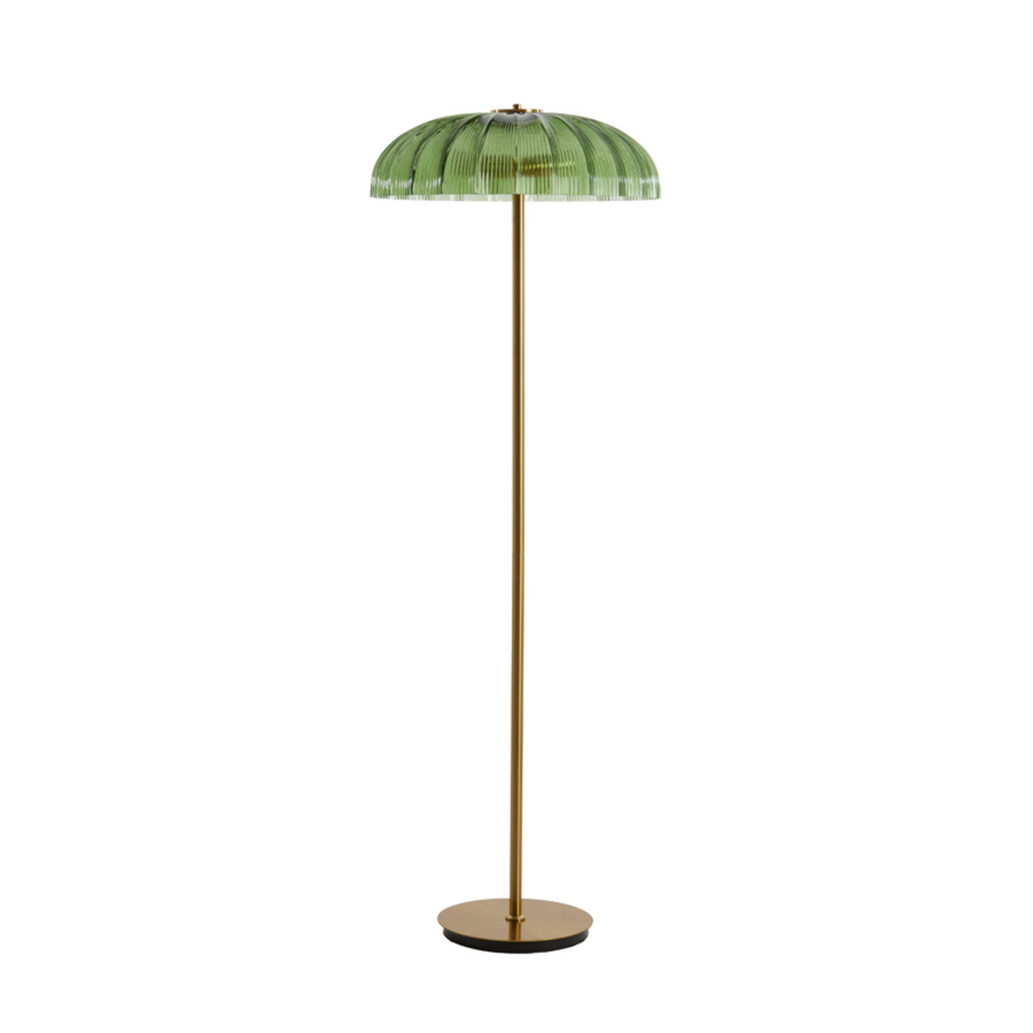 Lampadaire doré et vert avec verre strié Light & Living Fungo