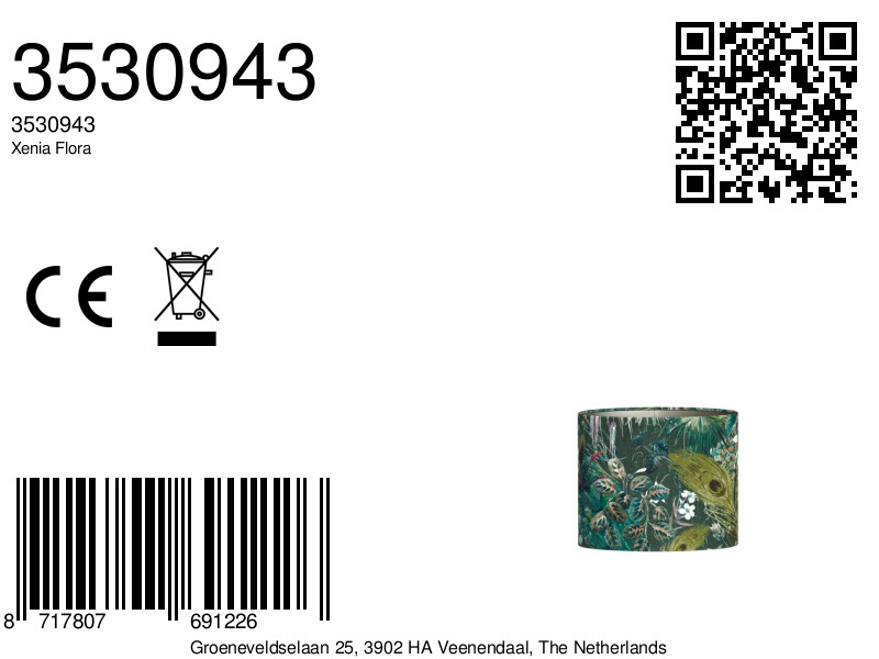 Abat-jour vert avec décoration de feuilles Light & Living Xenia Flora – Image 8