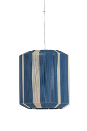 Alternative view of Suspension bleu et blanc avec bandes textiles Light & Living Kozana