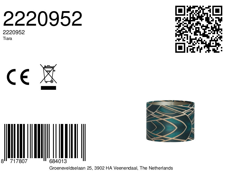 Abat-jour motif turquoise Light & Living Tiara – Image 7