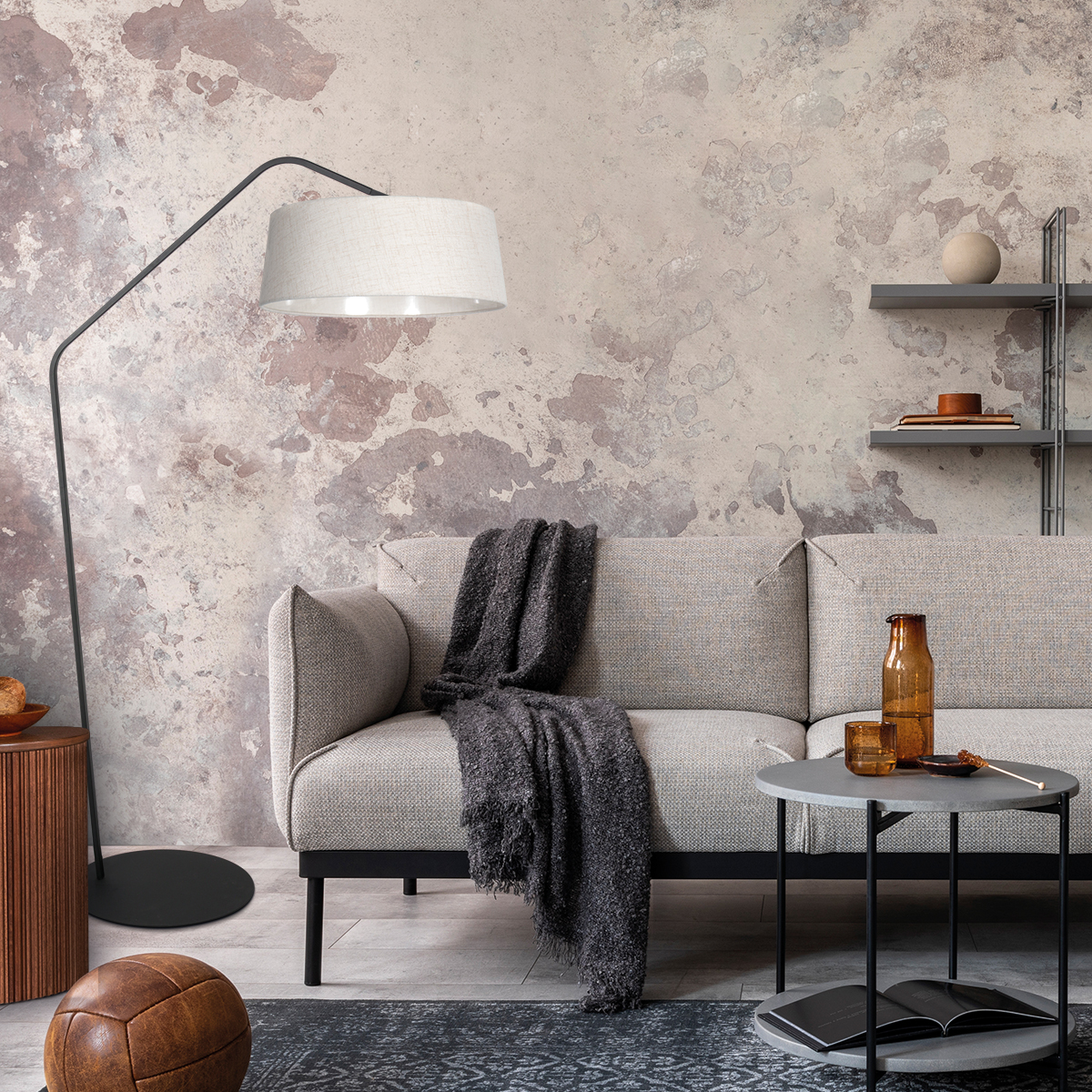 Lampadaire tendance avec abat-jour beige Anne Lighting ZigZag – Image 3