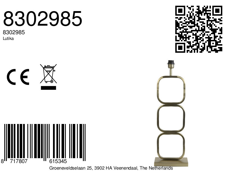 Piedestal de lampe métal design moderne Light & Living Lutika – Image 10