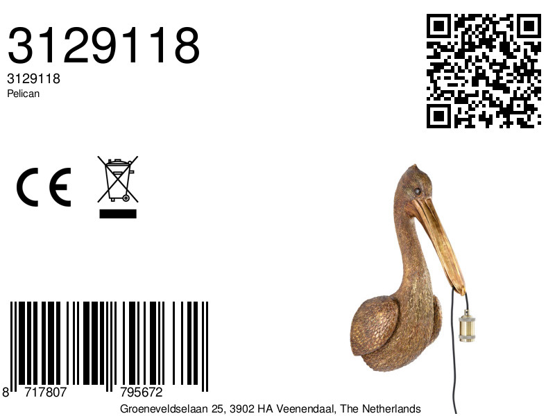 Abat-jour avec pélicans dorés Light & Living Pelican – Image 6