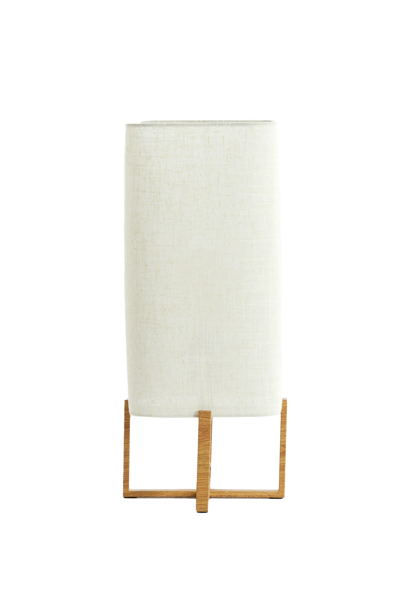 Lampe avec abat-jour rectangulaire en lin blanc Light & Living Wyn – Image 2