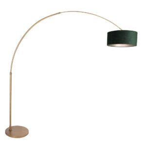 Lampadaire bronze avec abat-jour velours vert Steinhauer Sparkled Light