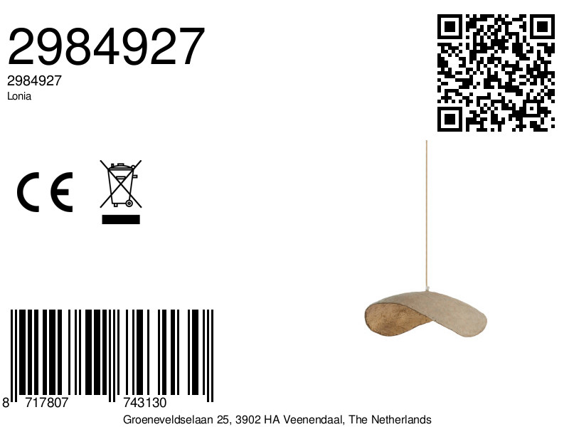 Suspension organique compacte en beige Light & Living Lonia – Image 8