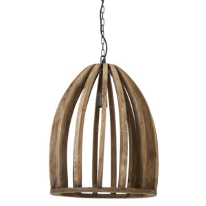 Suspension cage en bois naturel Light & Living Haranka