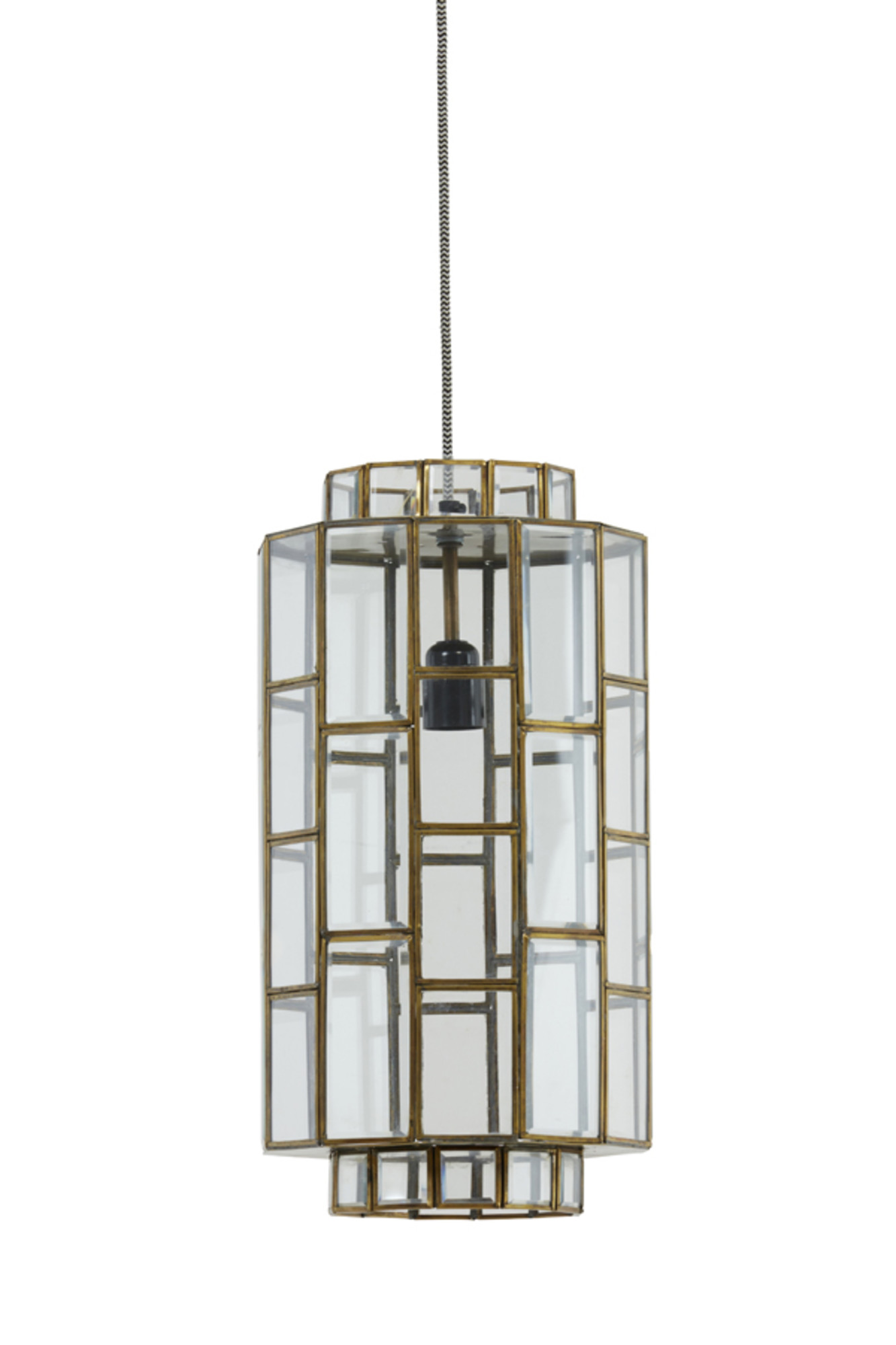 Suspension en verre avec cadre en métal Light & Living Sostrene – Image 2