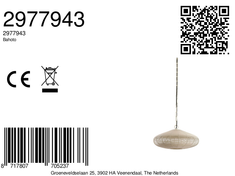 Suspension en métal noir en forme de fil Light & Living Bahoto – Image 8