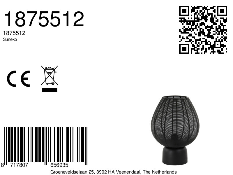 Lampe de table noire design filaire Light & Living Suneko – Image 9