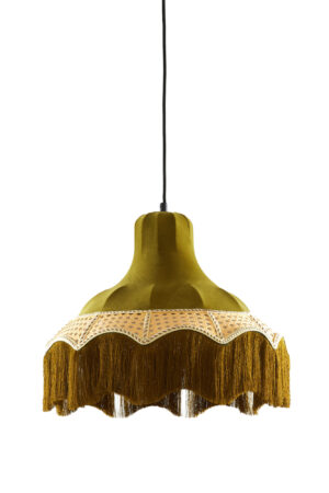Alternative view of Suspension en velours avec bordure frangée Light & Living Mizia