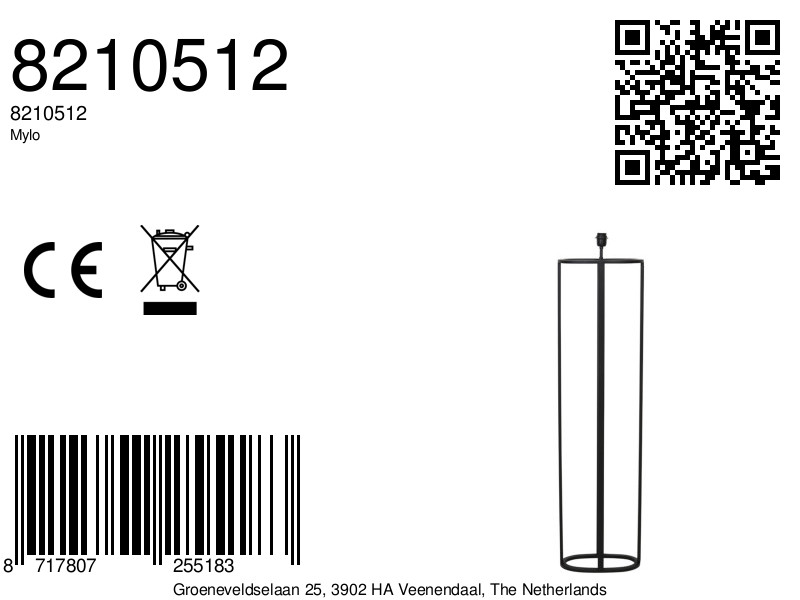 Lampadaire en métal noir avec structure ouverte Light & Living Mylo – Image 7