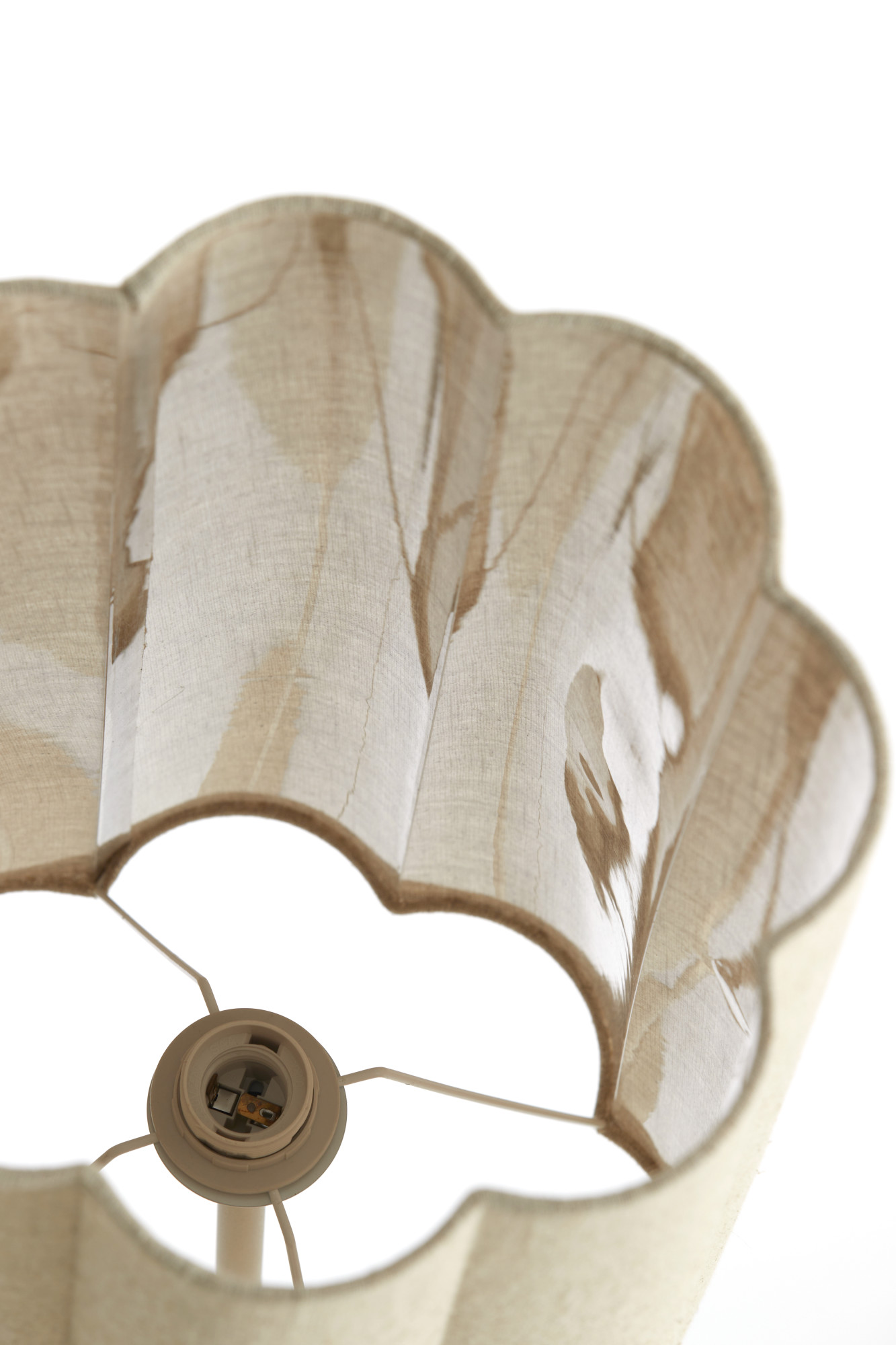 Lampadaire cylindrique en tissu beige style japandi Light & Living Fringe – Image 8