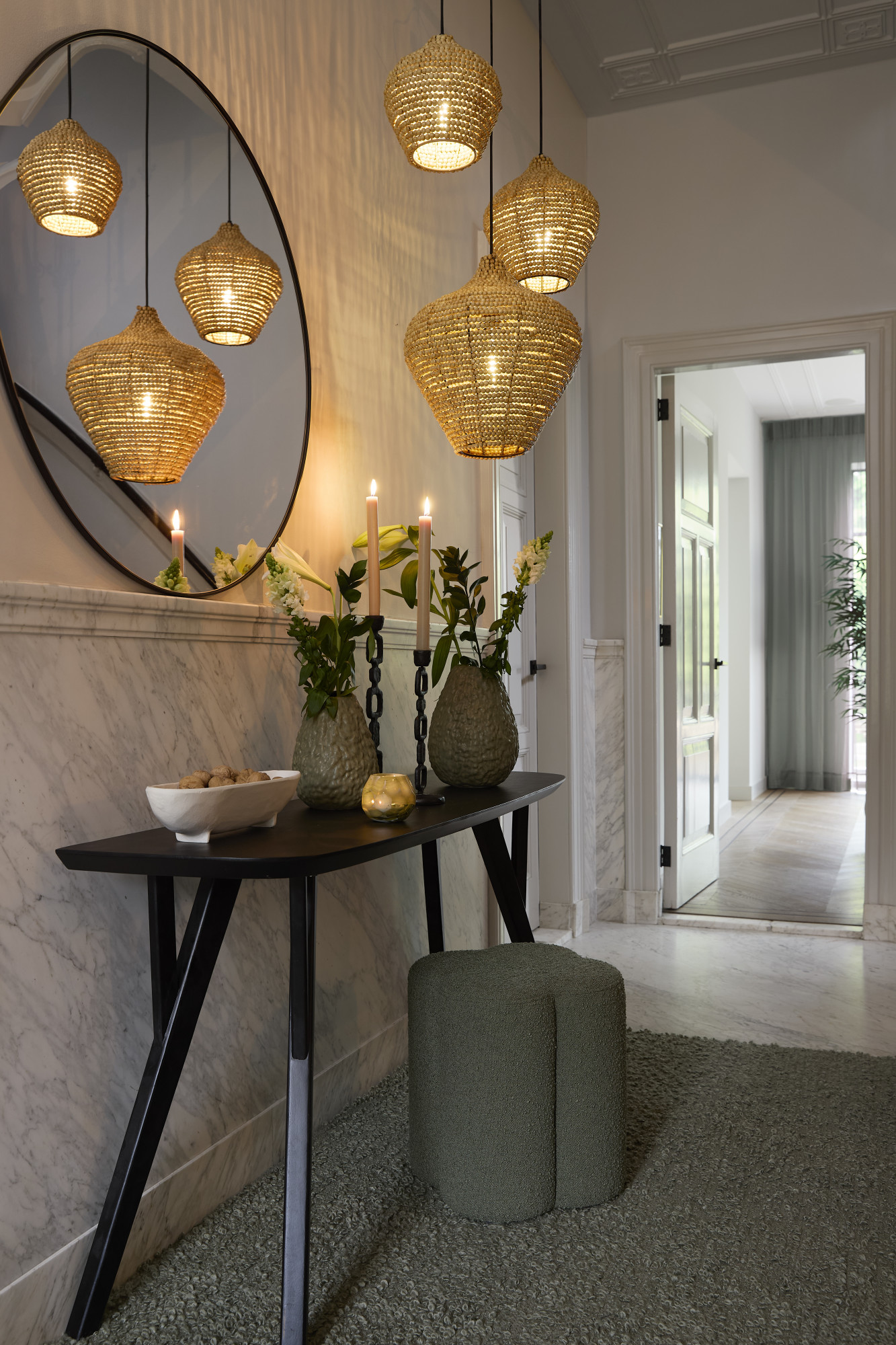 Suspension en perles de bois naturelle Light & Living Kalenga – Image 4