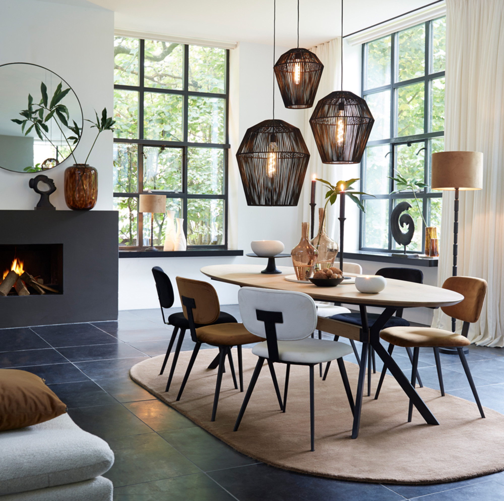 Socle de lampe noir strié Light & Living Kabati – Image 4